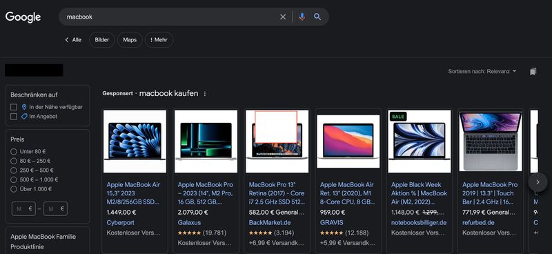 Google Shopping - Verkäufershop